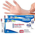 CARE PLUS Vinyl Gloves Clear Medium Size 200 Count | Heavy Duty, Non-Sterile by CarePlus