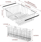 Large Dish Drainer Rack in Sink Adjustable, Expandable 304 Stainless Steel - Image 2