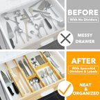 SpaceAid Bamboo Drawer Dividers - Image 2