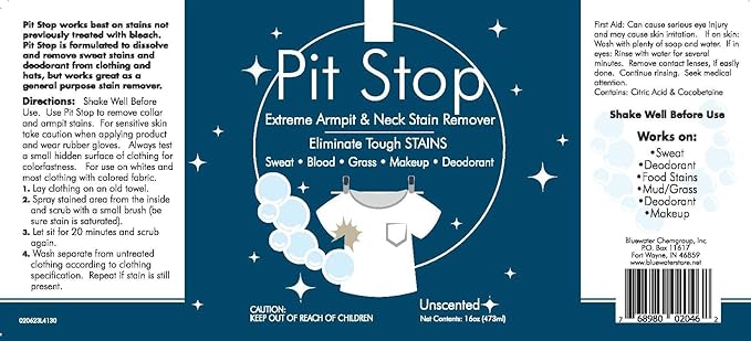 Sanco Industries Pit Stop, Sweat Stain & Deodorant Armpit Stain Remover - Image 7