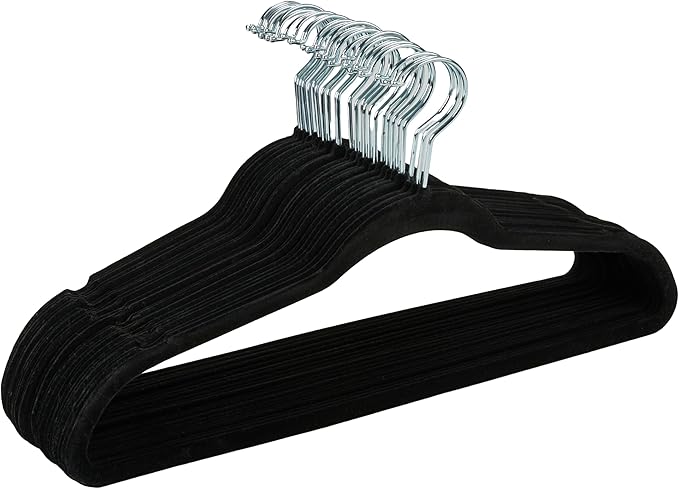 Simplify Slim Velvet Clothes Hangers | 25 Pack | Non-Slip | Shirts | Suit | by Simplify