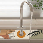 Patterned Sink Faucet Mat Kitchen Splash Guard Super Absorbent Drying Mat - Image 2