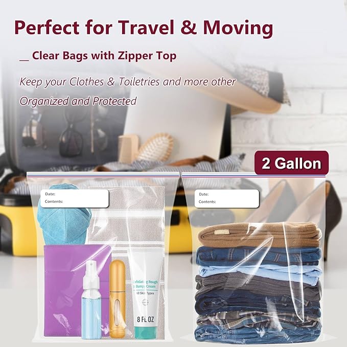Large Plastic Bags With Zipper Top and Writable White Block, 2 Gallon, 2-Mil - Image 6