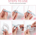 Oligei 100 Pcs Silicone Cable Ties, Cable Ties Reusable, High Elasticity Cord - Image 5