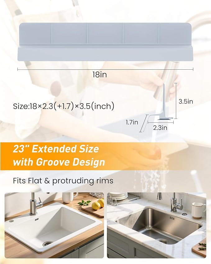 Kitchen Sink Splash Guard 23" Silicone Water Guard - Image 4