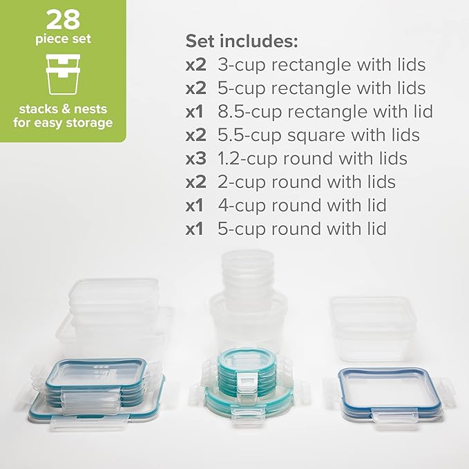 Snapware Total Solutions Plastic Food Storage Containers Set, Airtight & - Image 2