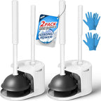 2Pack 2 in 1 Toilet Brush and Plunger Set, Extended Handle Plunger，Toilet Bowl by FORASTO