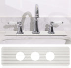 3 Hole White Faucet Mat for Kitchen Sink Bathroom 16.1" x 5" Kitchen Faucet by Teenyyou