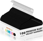 HOUSE DAY 11 Inch Velvet Baby Hangers 100 Pack Black, Premium Kids Hangers by HOUSEDAY