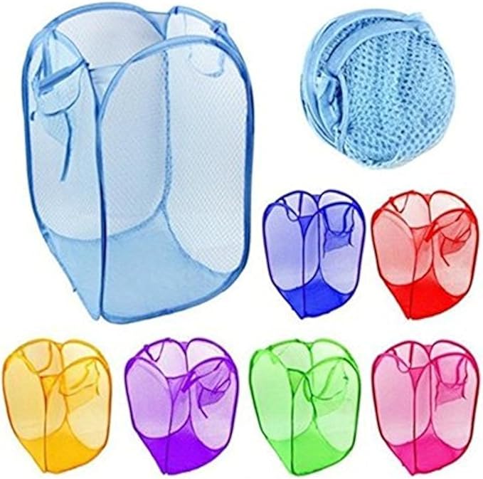6pcs Foldable Pop Up Mesh Washing Laundry Basket Bag Bin Hamper Toy Tidy Storage by Unknown