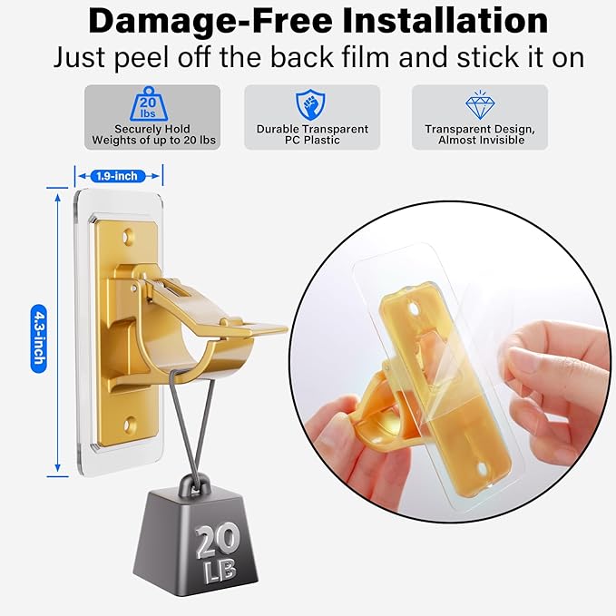 Antimbee 6PCS Self Adhesive Curtain Rod Bracket, No Drilling Curtain Rod Holders - Image 4