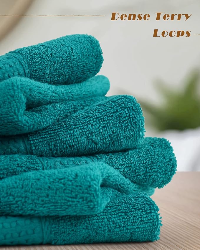 Cleanbear Wash Cloths Turquoise Washcloths - Image 4