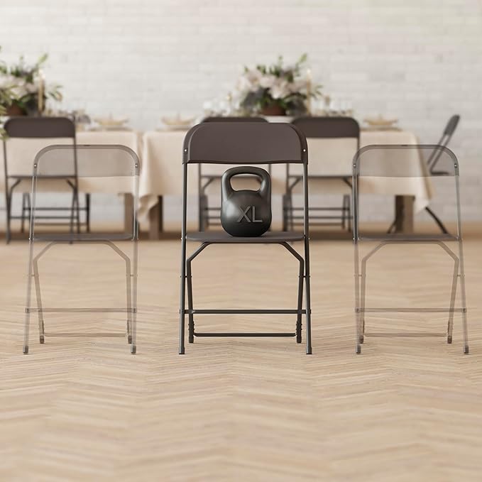 Flash Furniture Hercules Series Big & Tall Stackable Plastic Folding Chairs, Extra Wide Commercial Event Seats, Set of 4, Black - Image 11
