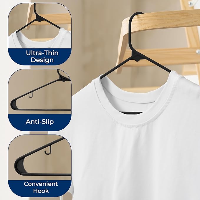 SereneLife Premium 20 Pack Plastic Hangers, Lightweight, Space Saving Clothes - Image 5