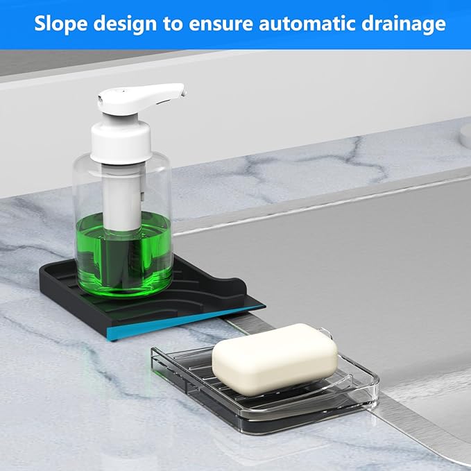 Sponge Holder for Kitchen Sink, Dish Sponge Holder & Soap Tray - Image 5
