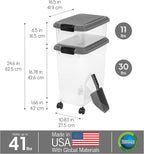 IRIS USA 30 lbs & 11 lbs Combo Airtight Dog Food Storage Container, Stackable - Image 3