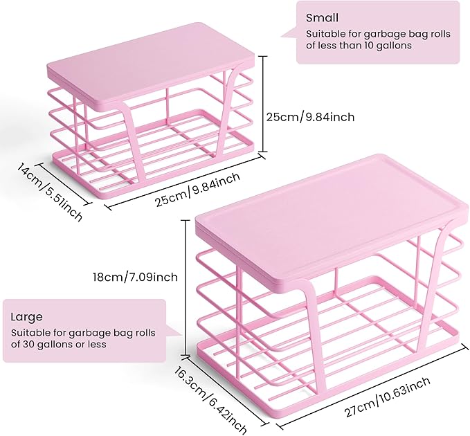 2 Pack Pink Trash Bag Holder - Image 2