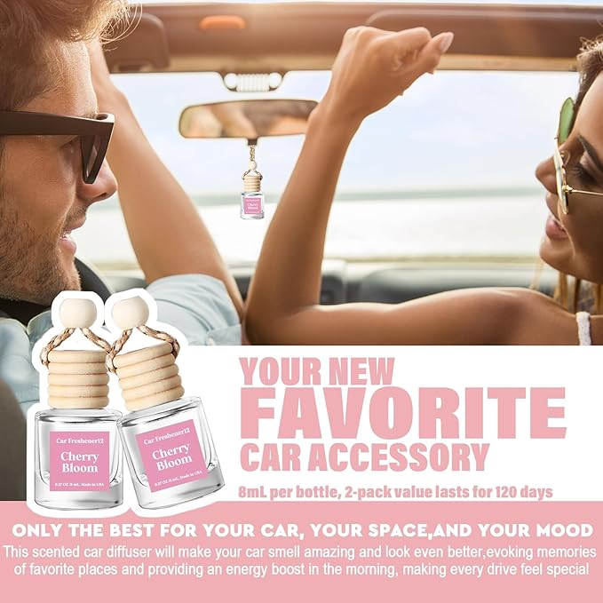 HoogaLife Car Air Freshener Diffuser 2 Pack Hanging Cherry Bloom Car Air - Image 3