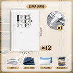 TAILI 12 Pack Vacuum Storage Bags, LONG SIDE ZIP Vacuum Seal Bags - Image 3