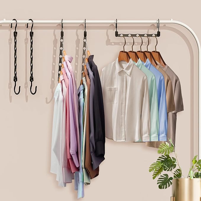 24 Pack Hangers Space Saving Magic Space Saver Storage Smart Plastic Clothes - Image 5