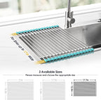 Tomorotec 17.7" x 12.5" Roll Up Dish Drying Rack Over Sink Drying Rack Sink - Image 4
