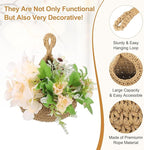 uxcell Hanging Fruit Baskets for Kitchen, Hand-Woven Wall Hanging Storage Jute - Image 3