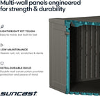 Suncast Extra Large Deck Box - 124 Gallon Resin Outdoor Storage Box with Lockable Lid for Outdoor Cushion Storage, Toys, & Garden Gear, Stoney Grey Wicker Bin for Patio, Porch, Pool, & Yard - Image 8