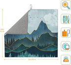 Mountain Peaks Nature Landscape Kitchen Drying Mat Modern Decorative Microfiber - Image 4
