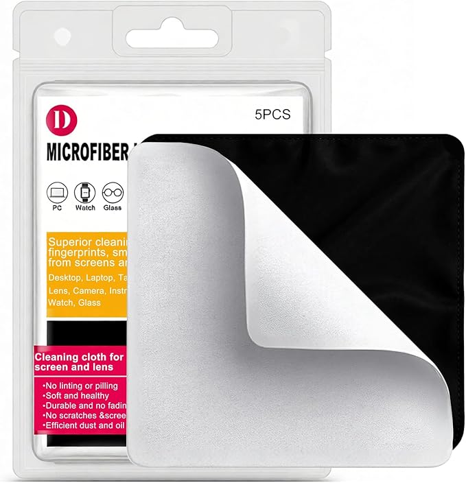 5 Pack Microfiber Cleaning Cloth, Lens Cleaning Cloth, Glasses Cloth Cell Phone by MUBUY