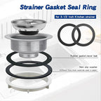 RQYEKDO 2PC Kitchen Sink Strainer Gasket Seal Rings， Fits Standard 3-1/2 inch - Image 2