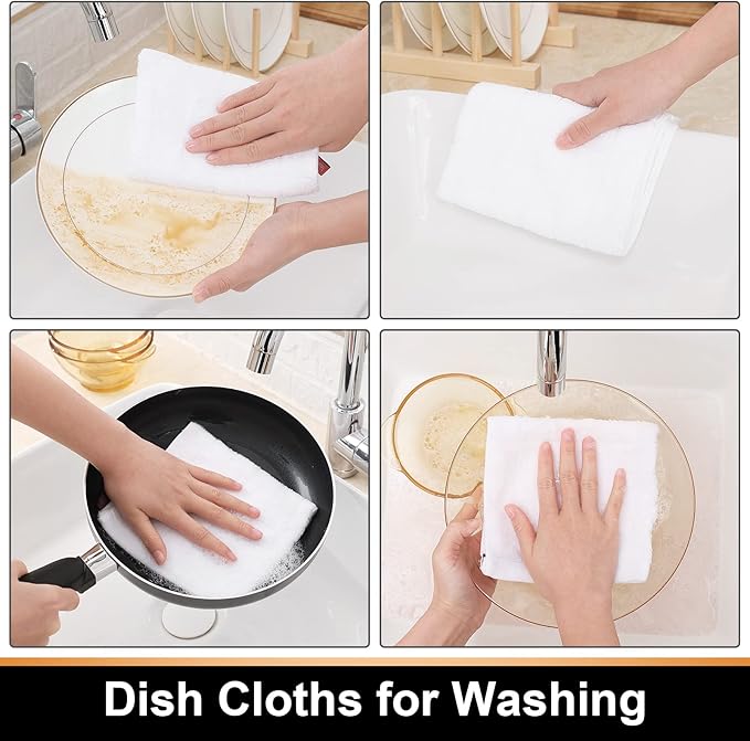 Mordimy 100% Cotton Terry Cloth Dish Cloths, Soft and Absorbent Checkered Dish - Image 4