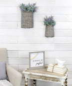 AuldHome Design Wall Hanging Baskets; Woven Wicker Rustic Farmhouse Gray Washed - Image 4