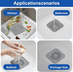 4Pcs Square Drain Cover for Shower, TPR Drain Hair Catcher Shower Drain Cover - Image 7