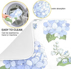 Blue Hydrangea Flowers Dish Drying Mat Super Absorbent Drying Mat Large Coffee - Image 2