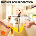 Vgo... 2-Pairs Reusable Household Gloves, Rubber Dishwashing gloves, Extra - Image 3