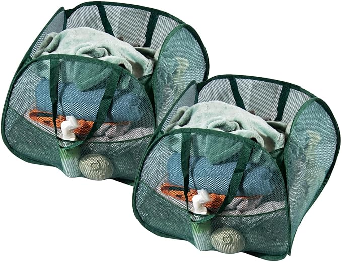 Collapsible Laundry Basket 90L, Foldable Mesh Pop-up Laundry Hamper by LUANMEET
