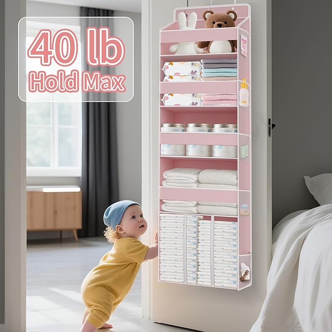 1 PC Pink Over the Door Organizer - Image 5
