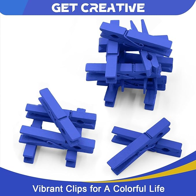 Clothes Pins Wooden 2.9 Inch, 100 Pack Colored Clothespins Wood, Clothing Pins - Image 4
