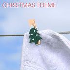 125pcs Christmas Wood Clips: Xmas Tree Snowflake Gloves Elk Clothespins - Image 9