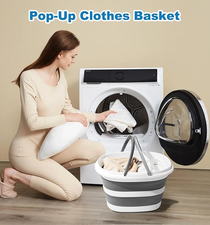 Collapsible Bucket 16L with Handles, Cleaning Mop Bucket Space Saving Foldable - Image 5