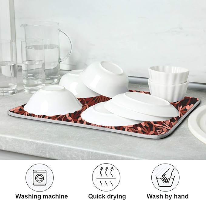 Super Absorbent Dish Drying Mat, Microfiber Fast-Drying Dish Mat, Kitchen Dish - Image 7