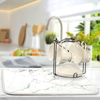 White Grey Marble Dish Drying Mat - Image 6