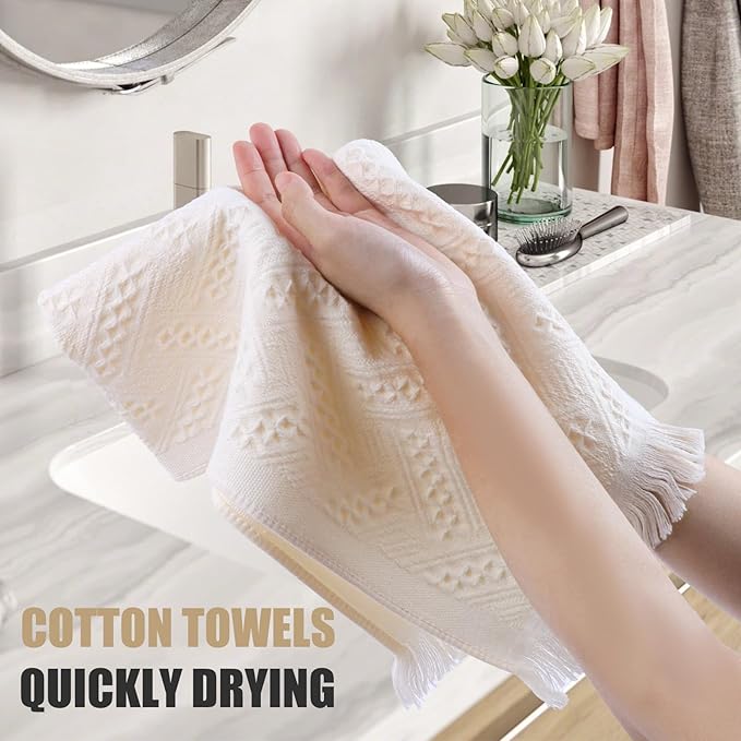 Boho Bathroom Decor Hand Towel 4 Pack 100% Turkish Cotton 14 x 30 Inch Boho - Image 3