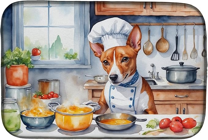 Caroline's Treasures DAC6195DDM Basenji The Chef Dish Drying Mat Absorbent Dish by CarolinesTreasures