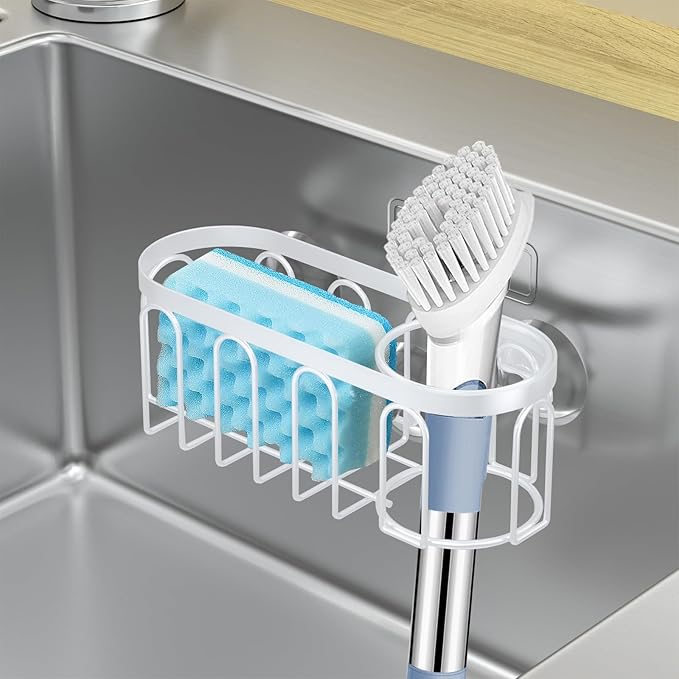Yazoni 2-in-1 Sponge Holder for Kitchen Sink, Sink Caddy Kitchen Sink Organizer - Image 5