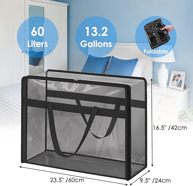 SGHUO Clothes Storage Bags 60L Extra Large Plastic Moving Bag - Image 2