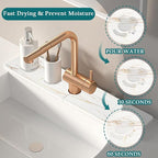 Mrcrypos Stone Faucet Mat for Kitchen Sink, 23.6" Fast Drying Sink Splash Guard - Image 2
