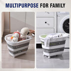 TECHMILLY Collapsible Plastic Laundry Basket Hamper - Image 7