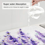 Absorbent Dish Drying Mat For Kitchen Counter, Lavender Microfiber Dish Drying - Image 5
