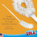 LOLA Toilet Bowl Brush w/Curved Head, 3 Pack, Coated Wire, Durable Poly Bristles - Image 4